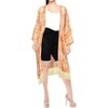 LA LEELA Women's Summer Holiday Beachwear Long Bathing Suit Open Front Slouchy Vacation Swimwear Coverups Duster Cardigans 2X-3X Orange, Check - 4 of 4