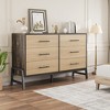 6 Chest of Dresser, Wide Drawer Storage Dresser, Freestanding Wood Closet Storage Dresser Chest for Living Room, Bedroom, Entryway - 4 of 4