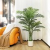 DR.Planzen 5FT/6FT Artificial Palm Tree Faux Plants Indoor Outdoor Large Fake Tree with White Pot for Home Office Decor - 2 of 4