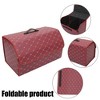 Unique Bargains PU Leather Car Storage Bag Trunk Organiser Waterproof Foldable Boot Bag with Handle for Truck SUV - 2 of 4