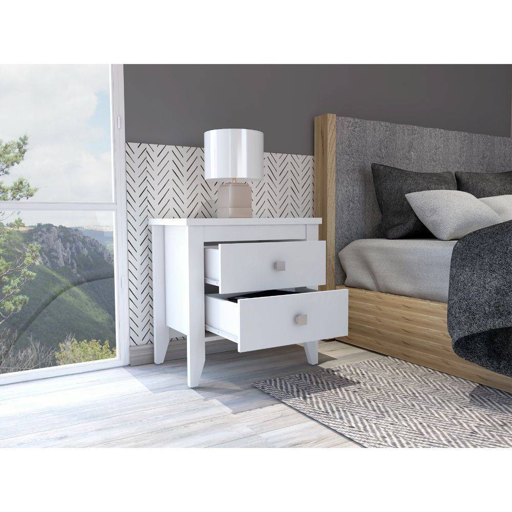 Photos - Storage Сabinet Tarragona Nightstand White - Boahaus: Modern Style, 6 Month Warranty, Wood Laminate, 24.25" Height