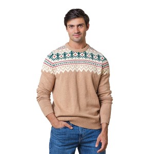 Hope & Henry Men's Organic Crew Neck Fair Isle Sweater - 1 of 4