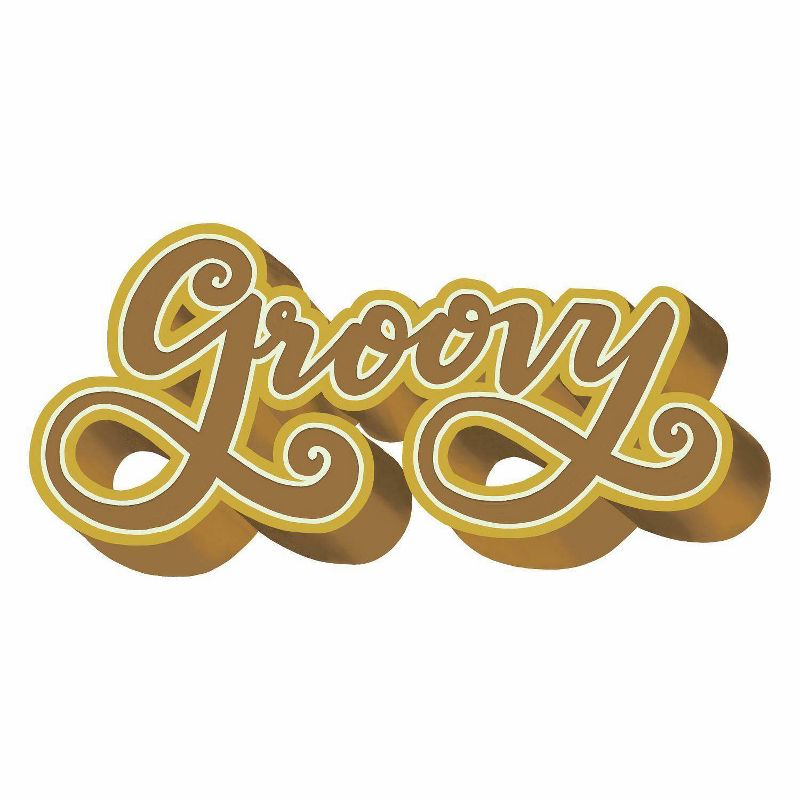 Groovy Retro Peel and Stick Giant Wall Decal Mustard/Gold - RoomMates, 1 of 6