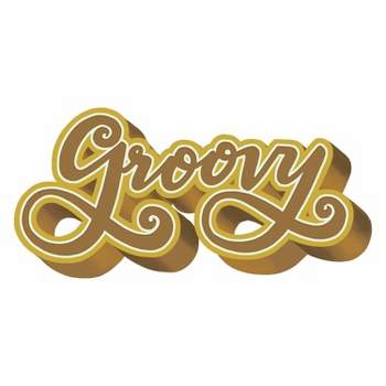 Groovy Retro Peel and Stick Giant Wall Decal Mustard/Gold - RoomMates