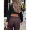 Women's Cropped Shrug Sweaters Long Sleeve Ruffle Rib Knit Bolero Open Front Short Cardigan S-2XL - 4 of 4