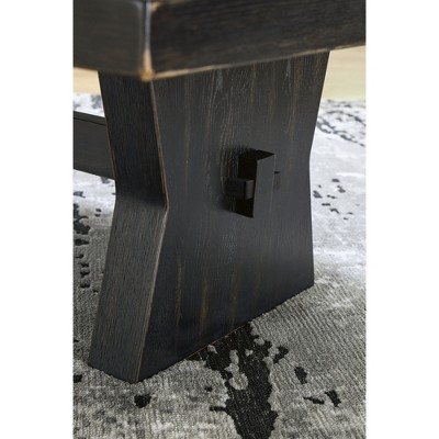 Galliden Rectangular Black Wood Coffee Table
