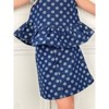Polka Dot Peplum Denim Top and Skirt Set Mia Belle Girls - 3 of 4