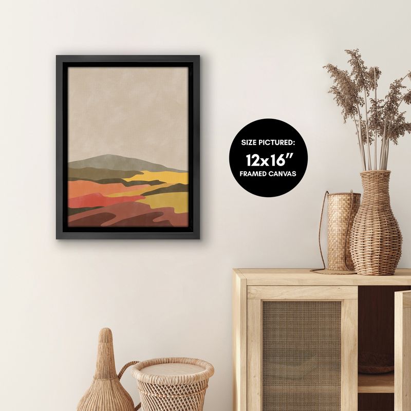 Americanflat - Vintage Terracotta Yellow Landscape Boho 1 by The Print Republic Floating Canvas Frame - Modern Wall Art Decor, 4 of 7