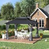 Outsunny 10x12 Hardtop Gazebo with Aluminum Frame, Permanent Metal Roof Gazebo Canopy with Netting for Garden, Patio, Backyard - 2 of 4