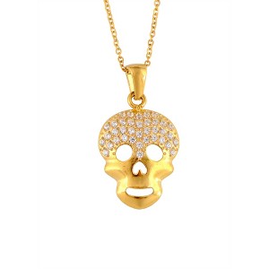 Anna-Kaci Crystal Rhinestones Skull Pendant Necklace for Halloween & Punk Rock - 1 of 4