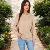 Anna-Kaci Women's Cable Knit Long Sleeve Sweater with Crew Neck - 3 of 4
