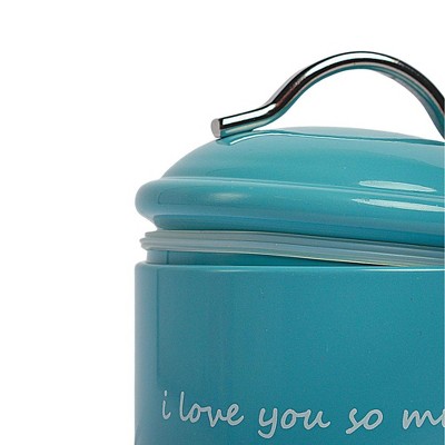 Blush Pink and Sky Blue Airtight Metal Dog Treat Canisters