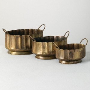 Sullivans Set Of 3 Decorative Iron Bowls 10"H, 9"H & 5"H Gold - 1 of 3
