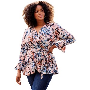 Avenue Wrap Peplum Top - 1 of 2