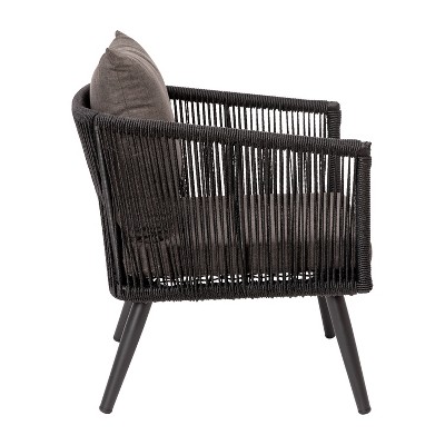 Kierra Black and Gray Metal 4-Piece Patio Conversation Set