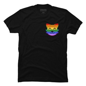 Adult Design By Humans Rainbow Pride Kitty By loonaromi T-Shirt - 1 of 2
