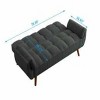 Sapphtopaz 75" Velvet Couch for Living Room, Adjustable Backrest Loveseat Sofa, Soft Upholstered Wood Frame Furniture for Small Spaces - 3 of 4