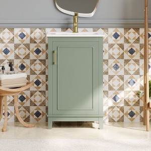 PAGED 20" Bathroom Vanity with Ceramic Sink and Soft Closing Door,Bathroom Sink Cabinet with Ample Storage for Bathroom - 1 of 4