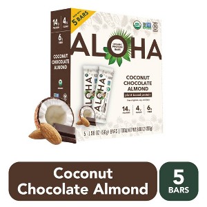 ALOHA Coconut Chocolate Almond Protein Bars - 9.88oz/5ct - 1 of 4