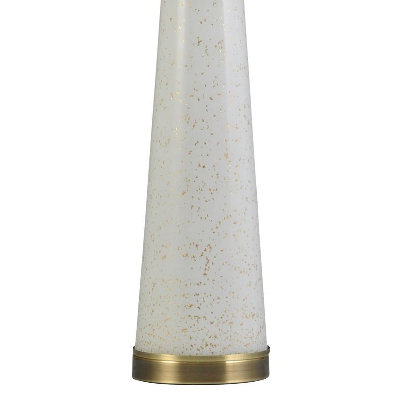 Glass and Metal Pillar Table Lamp with Drum Shade White/Gold - StyleCraft, 4 of 5