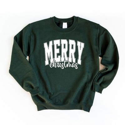 Simply Sage Market Women's Graphic Sweatshirt Merry Christmas Cursive Bold