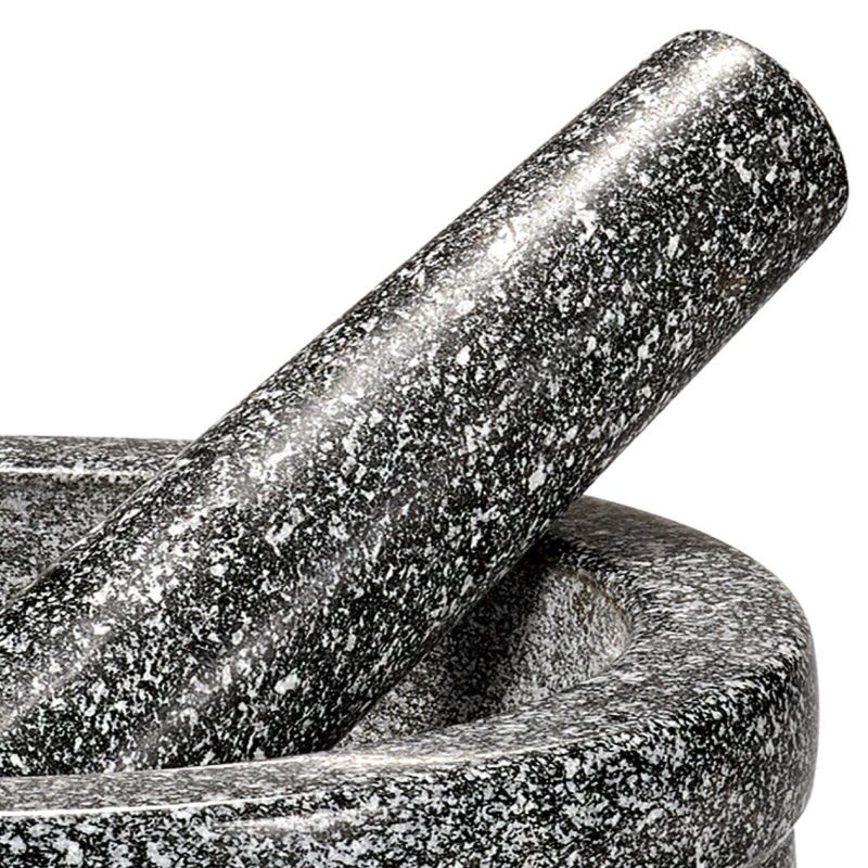 Cilio, Granite Mortar and Pestle, 6.75" round x 2.25" deep, natural green,, 3 of 5
