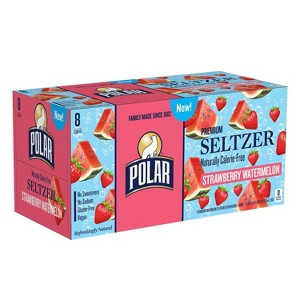 Polar Strawberry Watermelon Seltzer Water - 8pk/12 fl oz Cans - 1 of 3