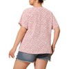 Women's Plus Size Floral Print V Neck Single Breasted Casual Summer Shirt - Agnes Orinda - 4 of 4