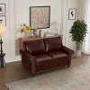 PU Leather Sofa with Nailhead Trim, Rolled Arms, and Rubber Wood Legs – Classic Upholstered Sofa Couch for Living Room - HABITRIO - 3 of 4