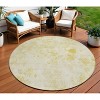 Gold Wheat And Ivory Floral Washable Indoor Outdoor Area Rug - 2 of 4