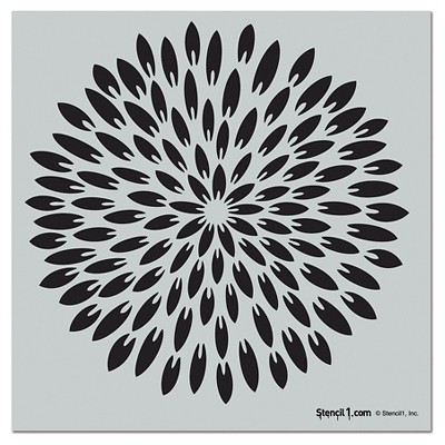 Stencil1 Exotic Mum Repeating - Wall Stencil 11" x 11"