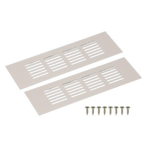 Unique Bargains Aluminum Alloy Cabinet Wardrobe Shoe Closet Rectangle Louvered Ventilation Grilles 2 Pcs - 1 of 4