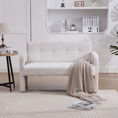 Kumasinova Modern Double Armchair Sofa,Upholstered Chenille 2-Seater Leisure Sofa with Dual Armrests,Sofa Couch for Living Room,Bedroom