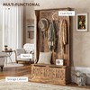 3-In-1 Entryway Bench with Coat Rack, Hall Tree with Bench and Shoe Storage - 4 of 4