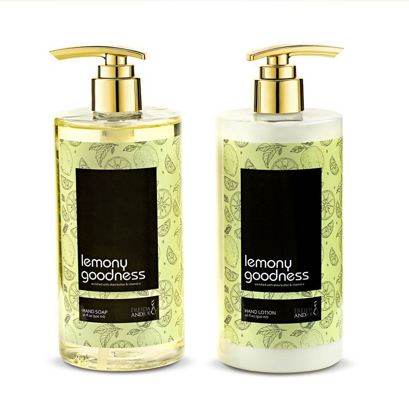 Freida & Joe Lemon Citrus Hand Soap and Lotion Set Luxury Body Care Mothers Day Gifts for Mom, 2 of 3