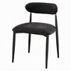 Royal Hampton Side Dining Chair Set of 2, Black Chenille, Curved, Metal Legs - 2 of 4