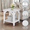 HomeStock Belmont Rustic End Table with Shelf, Two Tier Storage and Tapered Legs, Woodgrain Accent Table for Living Room or Family Room - 4 of 4