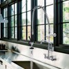 WOWOW Commercial 21 in. H Triple-Handle Pull Down Sprayer Kitchen Faucet with Pre-Rinse Sprayer in Chrome - 4 of 4