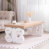 CAVINAS Farmhouse Style Ornate Wood Coffee Table with Carved Base,Rectangular Center Table for Living Room,Living Room Furniture - 2 of 4