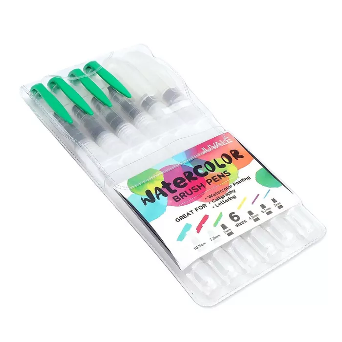 target.com | Juvale 6-Pack Watercolor Paint Brush Pens Set for Drawing Calligraphy Painting Coloring, Arts and Crafts