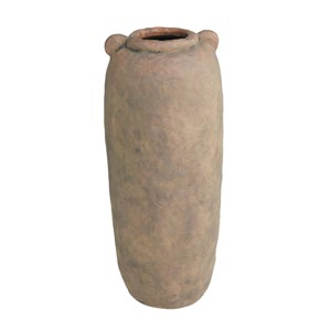 Olivia & May 21'' x 9'' Ceramic Distressed Terracotta Vase Brown: Rustic Amphora Tabletop Decor - 1 of 4