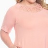 Plus Size Short Sleeve Criss-Cross Neck A-Line Dress-White Mark - 4 of 4