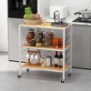 Tangkula 2 PCS 3-Tier Folding Shelf Free DIY Design Shelving Unit w/ 4 Universal Wheels Kitchen - 3 of 4