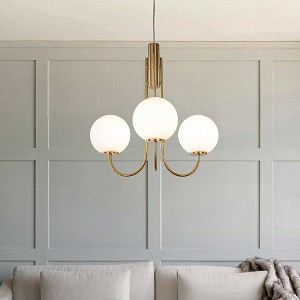 ALOADECOR Modern Glam Glass Globe Bubble Chandelier Sputnik  Hand Blown Glass Pendant Light For Living Room - 1 of 4