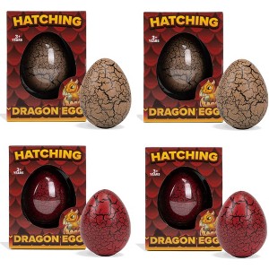 Class Collections Surprise Growing Dragon Hatch Egg Kids Novelty Toy - Pack of 4, Brown and Red - 1 of 4