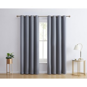 HLC.ME Laurance Complete Blackout Thermal Insulated Grommet Top Panels Window Curtains Drapes for Bedroom, Set of 2 - 1 of 4