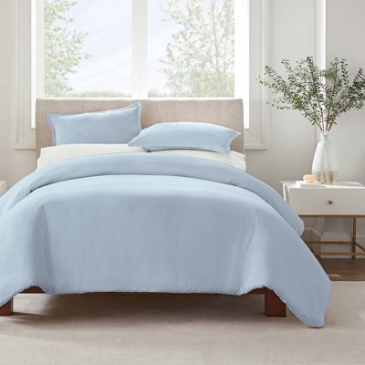 Twin/twin Xl 2pc Simply Clean Duvet Set Light Blue - Serta : Target