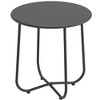 Patio Round Side table, Modern Industrial Style w/Metal Frame - 2 of 4