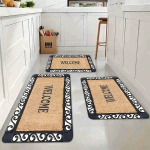 Chery Life Rectangular Printed Floor Mat, Elegant Welcome Mat For Home Entryway, Non-Slip Backing,15.7x23.6"+17.7x47" - 1 of 4