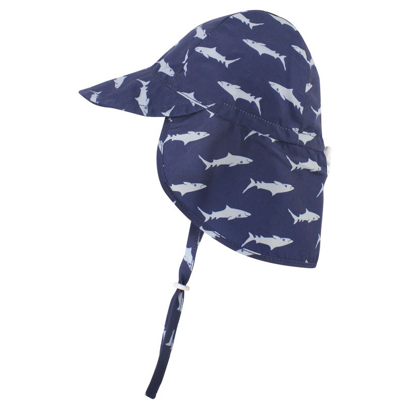 Hudson Baby Infant and Toddler Boy Sun Protection Hat, Shark, 1 of 4